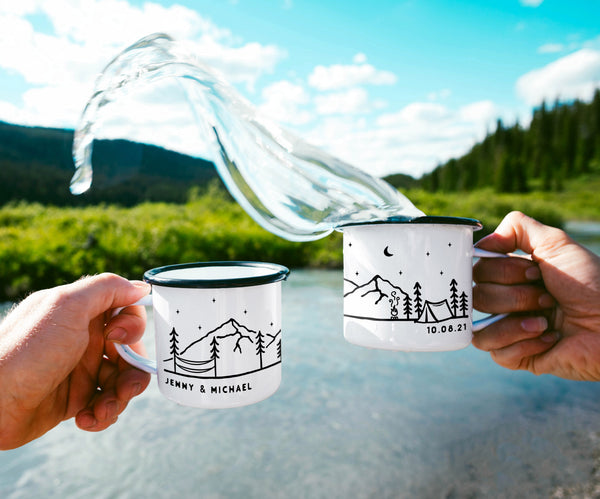 Custom Camping Mug with Personalized Artwork from Your Travel Photo