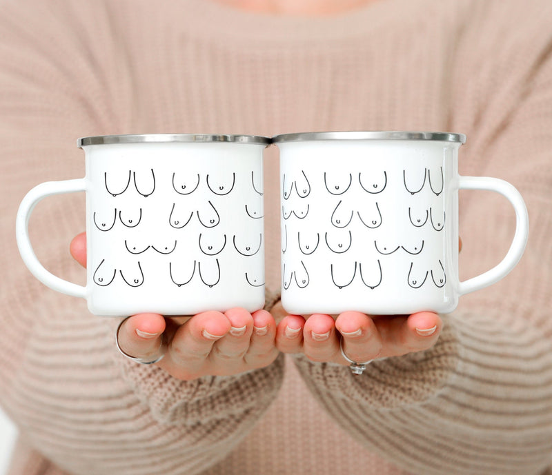 Boobs Enamel Coffee Mug
