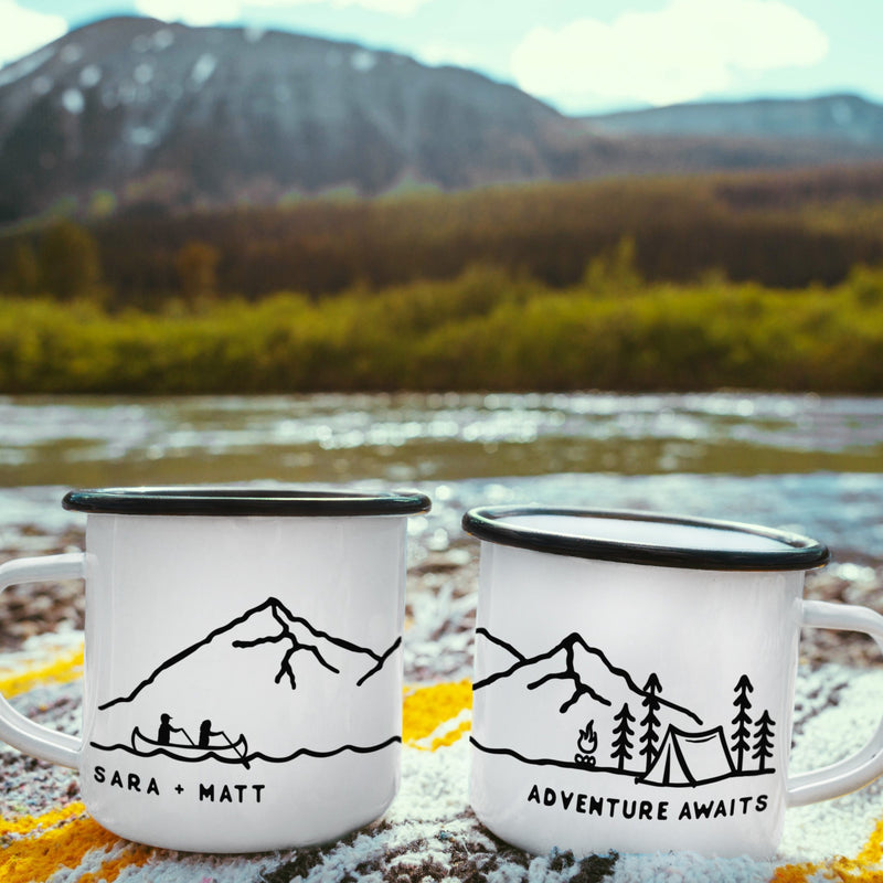 Personalized Name Camping Mug - Canoe Design
