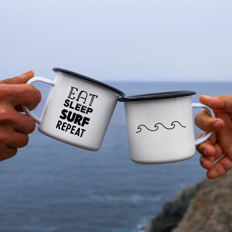 Eat Sleep Surf Repeat Camping Mug