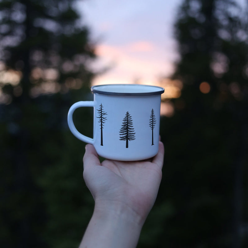 Pine Trees Enamel Mug