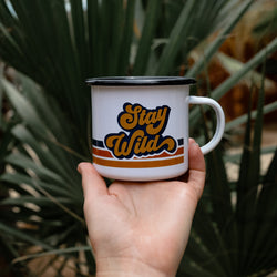 Retro Stay Wild Enamel Coffee Mug